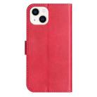 For iPhone 13 mini Dual-Folded S-shape Leather Phone Case(Rose Red) - 3