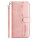 For iPhone 13 mini Dual-Folded S-shape Leather Phone Case(Rose Gold) - 2