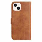 For iPhone 13 mini Dual-Folded S-shape Leather Phone Case(Brown) - 3