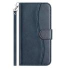 For iPhone 13 mini Dual-Folded S-shape Leather Phone Case(Navy Blue) - 2