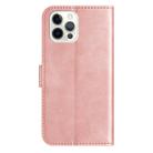 For iPhone 12 / 12 Pro Dual-Folded S-shape Leather Phone Case(Rose Gold) - 3