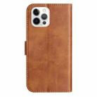 For iPhone 12 / 12 Pro Dual-Folded S-shape Leather Phone Case(Brown) - 3
