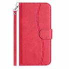 For iPhone 12 Pro Max Dual-Folded S-shape Leather Phone Case(Rose Red) - 2