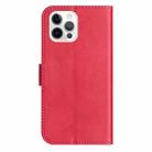 For iPhone 12 Pro Max Dual-Folded S-shape Leather Phone Case(Rose Red) - 3