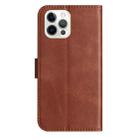 For iPhone 12 Pro Max Dual-Folded S-shape Leather Phone Case(Coffee) - 3