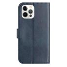 For iPhone 12 Pro Max Dual-Folded S-shape Leather Phone Case(Navy Blue) - 3
