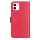 For iPhone 12 mini Dual-Folded S-shape Leather Phone Case(Rose Red) - 3