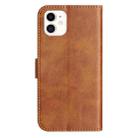 For iPhone 12 mini Dual-Folded S-shape Leather Phone Case(Brown) - 3