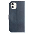 For iPhone 12 mini Dual-Folded S-shape Leather Phone Case(Navy Blue) - 3