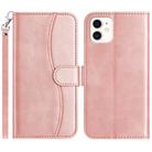 For iPhone 11 Dual-Folded S-shape Leather Phone Case(Rose Gold) - 1