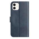 For iPhone 11 Dual-Folded S-shape Leather Phone Case(Navy Blue) - 3