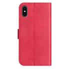 For iPhone X / XS Dual-Folded S-shape Leather Phone Case(Rose Red) - 3