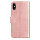 For iPhone X / XS Dual-Folded S-shape Leather Phone Case(Rose Gold) - 3