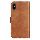 For iPhone X / XS Dual-Folded S-shape Leather Phone Case(Brown) - 3