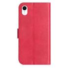 For iPhone XR Dual-Folded S-shape Leather Phone Case(Rose Red) - 3