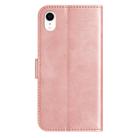 For iPhone XR Dual-Folded S-shape Leather Phone Case(Rose Gold) - 3