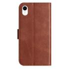 For iPhone XR Dual-Folded S-shape Leather Phone Case(Coffee) - 3