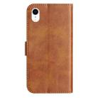 For iPhone XR Dual-Folded S-shape Leather Phone Case(Brown) - 3