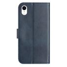 For iPhone XR Dual-Folded S-shape Leather Phone Case(Navy Blue) - 3