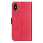 For iPhone XS Max Dual-Folded S-shape Leather Phone Case(Rose Red) - 3