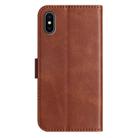 For iPhone XS Max Dual-Folded S-shape Leather Phone Case(Coffee) - 3