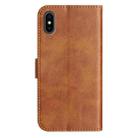 For iPhone XS Max Dual-Folded S-shape Leather Phone Case(Brown) - 3