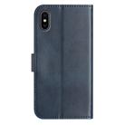 For iPhone XS Max Dual-Folded S-shape Leather Phone Case(Navy Blue) - 3
