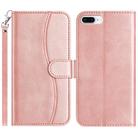 For iPhone 7 Plus / 8 Plus Dual-Folded S-shape Leather Phone Case(Rose Gold) - 1