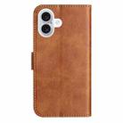 For iPhone 17 Dual-Folded S-shape Leather Phone Case(Brown) - 3