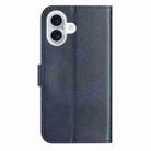 For iPhone 17 Dual-Folded S-shape Leather Phone Case(Navy Blue) - 3