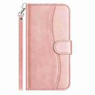 For iPhone 17 Air Dual-Folded S-shape Leather Phone Case(Rose Gold) - 2