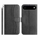 For iPhone 17 Air Dual-Folded S-shape Leather Phone Case(Black) - 1