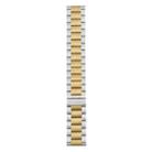 22mm Three-beads Magnetic Steel Watch Band(Silver Gold) - 2