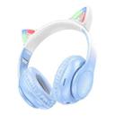 hoco W42 Cat Ear Head Mounted Bluetooth Earphone(Crystal Blue) - 1