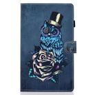 For Samsung Galaxy Tab A7 10.4 2020 T500 Horizontal TPU Painted Flat Leather Case Anti-skid Strip with Pen Cover & Card Slot & Holder(Owl) - 2