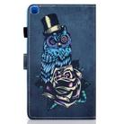 For Samsung Galaxy Tab A7 10.4 2020 T500 Horizontal TPU Painted Flat Leather Case Anti-skid Strip with Pen Cover & Card Slot & Holder(Owl) - 3