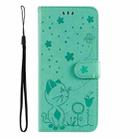 For Samsung Galaxy A36 5G / M56 5G Cat and Bee Embossed Flip Leather Phone Case(Green) - 2