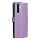 For Samsung Galaxy A36 5G / M56 5G Cat and Bee Embossed Flip Leather Phone Case(Purple) - 3