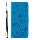 For Samsung Galaxy A56 5G Cat and Bee Embossed Flip Leather Phone Case(Blue) - 2