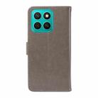 For Honor X8c 4G Global Cat and Bee Embossed Flip Leather Phone Case(Grey) - 3