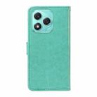 For Honor 400 Lite Cat and Bee Embossed Flip Leather Phone Case(Green) - 3