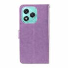 For Honor 400 Lite Cat and Bee Embossed Flip Leather Phone Case(Purple) - 3