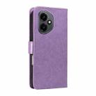 For Honor 400 Global 156.5mm Cat and Bee Embossed Flip Leather Phone Case(Purple) - 3
