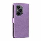 For Honor 400 Pro Global 160.8mm Cat and Bee Embossed Flip Leather Phone Case(Purple) - 3