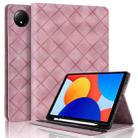 For Xiaomi Redmi Pad SE 8.7 Rhombus Embossed Leather Smart Tablet Case(Pink) - 1