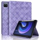 For Xiaomi Pad 6 / 6 Pro Rhombus Embossing Leather Tablet Case(Purple) - 1