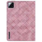 For Xiaomi Pad 6S Pro 12.4 Rhombus Embossing Leather Tablet Case(Pink) - 3
