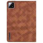 For Xiaomi Pad 6S Pro 12.4 Rhombus Embossing Leather Tablet Case(Brown) - 3