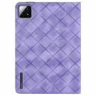 For Xiaomi Pad 6S Pro 12.4 Rhombus Embossing Leather Tablet Case(Purple) - 3
