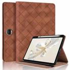 For Honor Pad 9 12.1 2023 Rhombus Embossing Leather Tablet Case(Brown) - 1